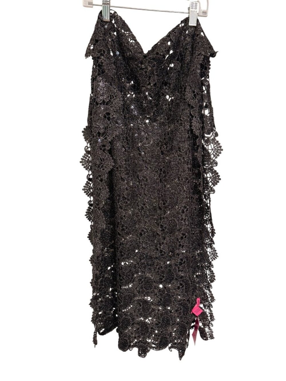 NWT Betsey Johnson Wrap Scarf Shawl Black Sequin Evening One Size